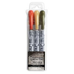 Tim Holtz - Distress Crayon - Halloween Set# 5  (Mulled Cider, Unravelled, Fallen Acorn) (4341)