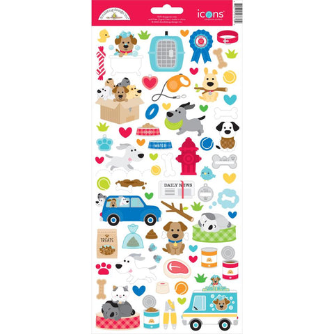 Doggone Cute - Doodlebug - Cardstock Stickers 6"X13"