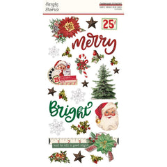 Simple Vintage Dear Santa - Simple Stories - Chipboard Stickers 6"X12"