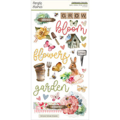 Simple Vintage Spring Garden - Simple Stories - Chipboard Stickers 6"X12"