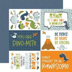 Dino-Mite - Echo Park - Double-Sided Cardstock 12"X12" - 6"X4" Journaling Cards