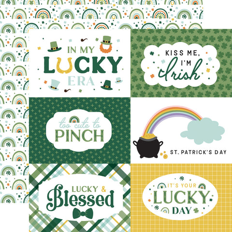 Lucky Charm - Echo Park - Double-Sided Cardstock 12"X12" - 6"x4" Journaling Cards