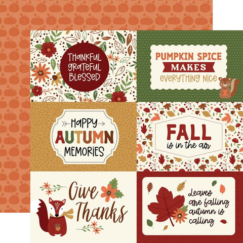 I Love Fall - Echo Park - Double-Sided Cardstock 12"X12" - 6"x4" Journaling Cards