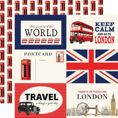 London - Carta Bella - Double-Sided Cardstock 12"X12" - 6"x4" Journaling Cards