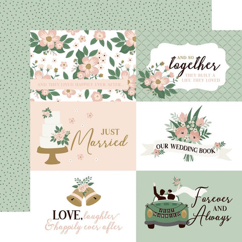 Marry Me - Echo Park - Double-Sided Cardstock 12"X12" - 6"x4" Journaling Elements