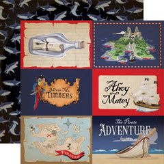 Pirates - Carta Bella - Double-Sided Cardstock 12"X12" - 6"X4" Journaling Cards
