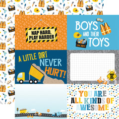 Little Builder - Echo Park - Double-Sided Cardstock 12"X12" - 6"x4" Journaling Cards