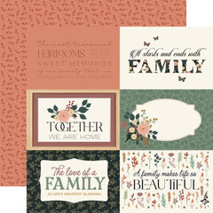Family - Echo Park - Double-Sided Cardstock 12"X12" - 6"x4" Journaling Cards