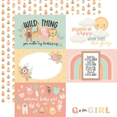 Our Baby (Girl) - Echo Park - Double-Sided Cardstock 12"X12" -  6"X4" Journaling Cards
