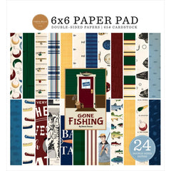 Gone Fishing - Carta Bella - Double-Sided Paper Pad 6"X6"