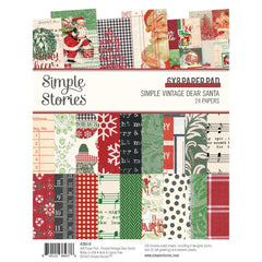 Simple Vintage Dear Santa - Simple Stories - Double-Sided Paper Pad 6"X8" 24/Pkg