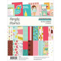 Retro Summer - Simple Stories - Double-Sided Paper Pad 6"X8" 24/Pkg