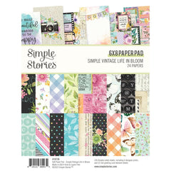 Simple Vintage Life In Bloom 2.0  - Simple Stories - Double-Sided Paper Pad 6"X8" 24/Pkg