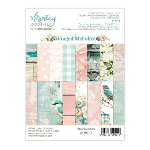 Winged Melodies - Mintay Papers - 6"x8" Add-on Paper Pad