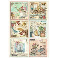 Garden  - Stamperia - A4 Rice Paper - 6 Cards (4155)