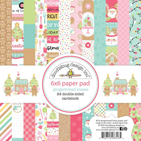 Gingerbread Kisses- Doodlebug - Double-Sided Paper Pad 6"X6" 24/Pkg