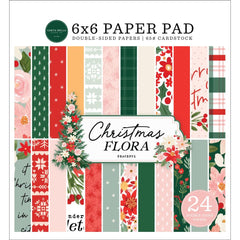 Christmas Flora Peaceful- Carta Bella - Double-Sided Paper Pad 6"X6"