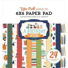 A Birthday Wish (BOY) - Echo Park - Double-Sided Paper Pad 6"X6" 24/Pkg