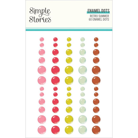 Retro Summer - Simple Stories - Enamel Dots Embellishments