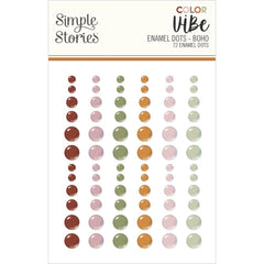 Simple Stories - Color Vibe - Enamel Dots Embellishments 72/Pkg -Boho (3218)