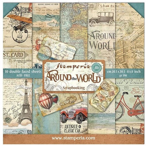 Around The World - Stamperia - Double-Sided Paper Pad 8"X8" 10/Pkg