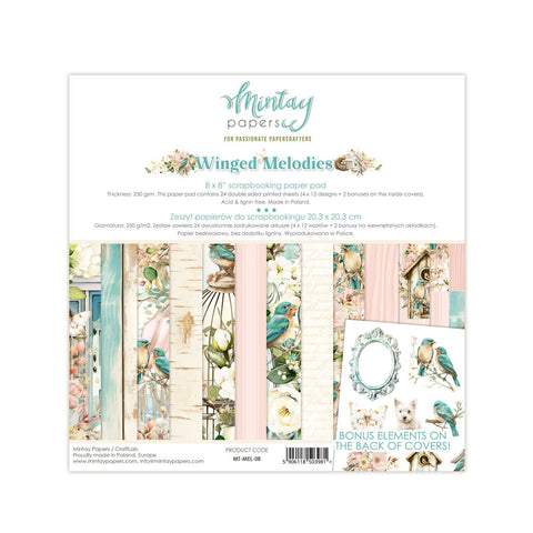 Winged Melodies - Mintay Papers - 8"x8" Paper Pad