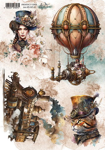 Steampunk Dream - Alchemy of Art - A4 Rice Paper 01 (8975)