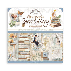 Create Happiness Secret Diary - Stamperia - 8"x8" Paper Pad (3974)