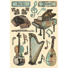 Music - Stamperia - A5 Colored Wooden Shapes (9303)