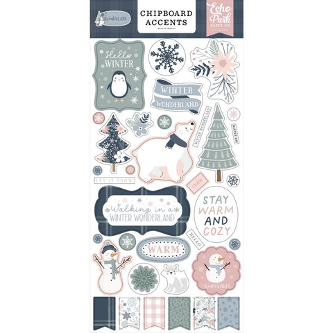 WinterLAND - Echo Park - Chipboard 6"X13" - Accents