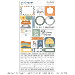 Great Escape - Cocoa Vanilla Studios - Cardstock Accessory Stickers (0797)