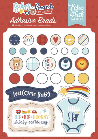 Baby on Board BOY - Echo Park - Adhesive Brads