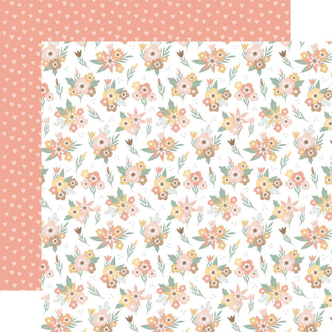 Our Baby (Girl) - Echo Park - Double-Sided Cardstock 12"X12" -  Adorable Floral