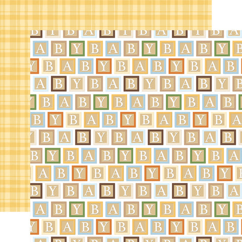 Winnie the Pooh Baby - Echo Park - 12"x12" Patterned Paper - Baby Blocks