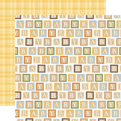 Winnie the Pooh Baby - Echo Park - 12"x12" Patterned Paper - Baby Blocks