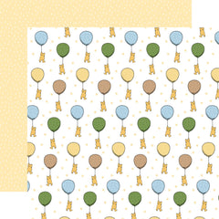 Winnie the Pooh Baby - Echo Park - 12"x12" Patterned Paper - Baby On the Way Balloons