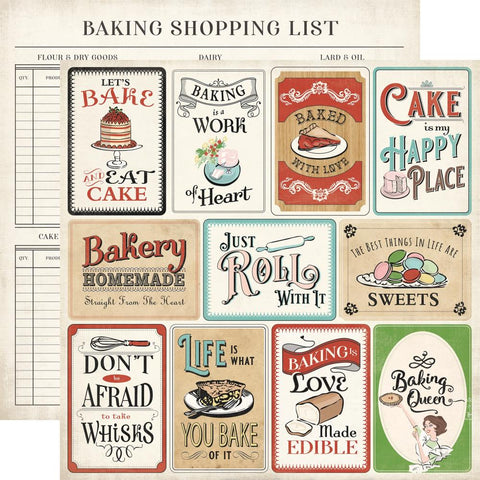 Roll With It - Carta Bella - Double-Sided Cardstock 12"X12" - Baking Journaling Cards