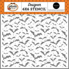 Halloween Fun - Carta Bella - Stencil 6"X6" - Bats Into The Night