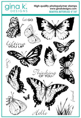 Gina K - Clear Stamps 6"x8" - Beautiful Butterflies