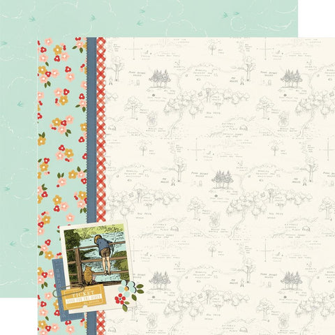 Say Cheese Classic Pooh - Simple Stories - Double-Sided Cardstock 12"x12" - Better With Friends