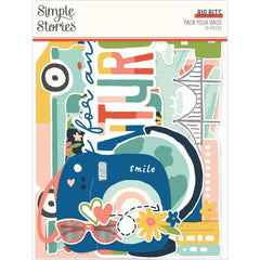 Pack Your Bags - Simple Stories - Bits & Pieces Die-Cuts 19/Pkg - Big Bits