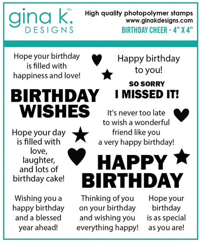 Gina K - Clear Stamps 4"x4" - Birthday Cheer MINI