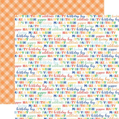 Make A Wish (BIRTHDAY BOY) - Echo Park - Double-Sided Cardstock 12"X12" - Birthday Phrases