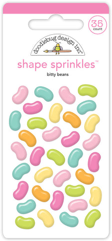 Bunny Hop - Doodlebug - Sprinkles Adhesive Enamel Shapes - Bitty Beans (4285)