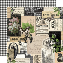 Simple Vintage Essentials Color Palette - Simple Stories - Double-Sided Cardstock 12"X12" - Black Collage