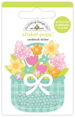 Bunny Hop - Doodlebug - Shaker-pops Cardstock Sticker - Blooming Basket (4315)