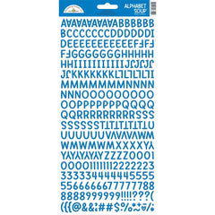 Alphabet Soup - Doodlebug - 6"x12" Puffy Alpha Stickers -  Blue Jean