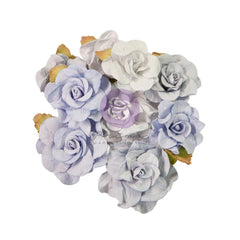 Bohemian Heart - Prima Marketing - Paper Flowers 10/Pkg - Blue Lagoon (8297)