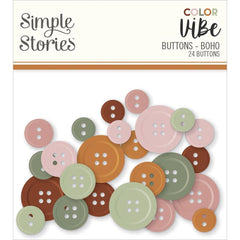 Boho - Simple Stories - Color Vibe Buttons 24/Pkg (3386)