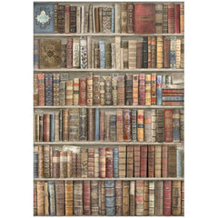 Vintage Library  - Stamperia - Rice Paper Sheet A4 - Bookcase (7393)